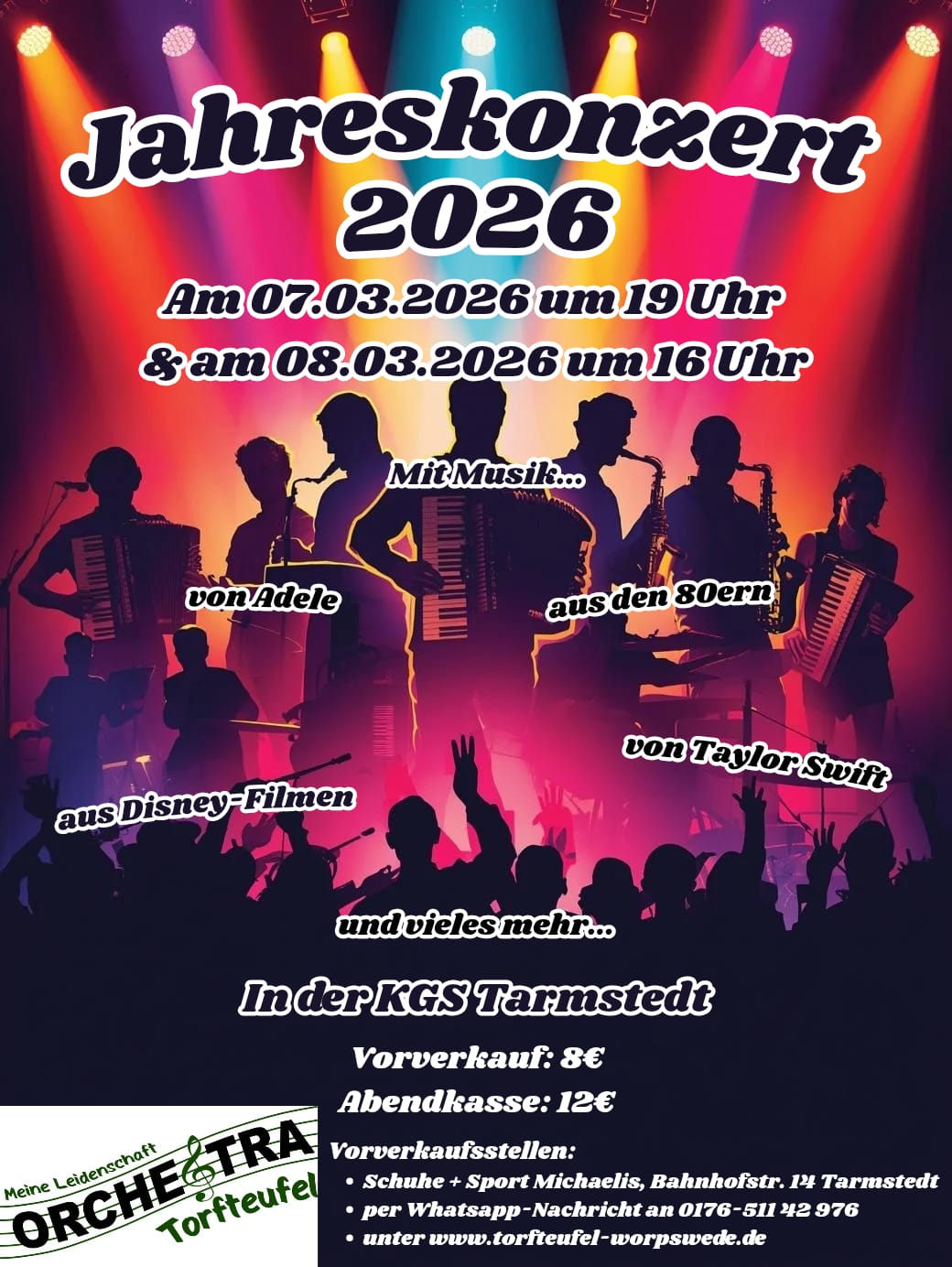 Plakat für die Jahreskonzerte 2026